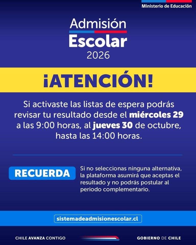 Admisión Escolar 2026