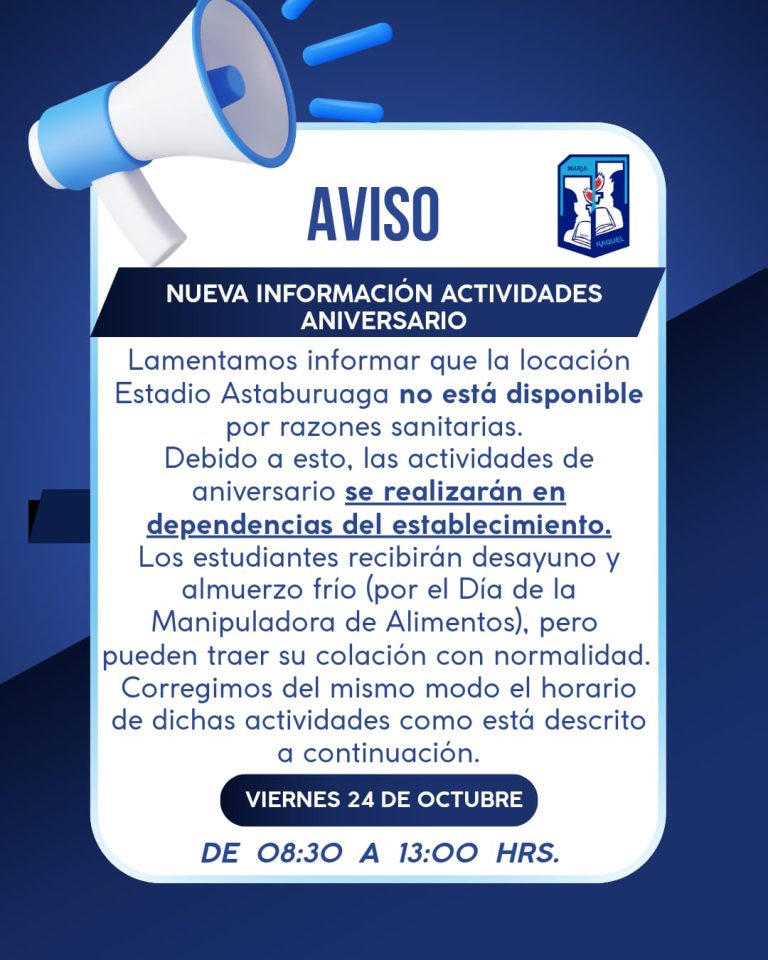 Información Importante Actividades Aniversario